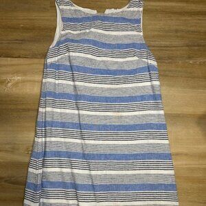 Women’s Blue & White Striped Sleeveless Dress